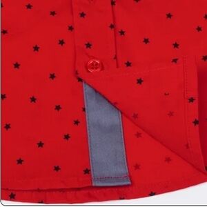 Mud Kingdom Toddler Boys Up Down Shirt Long Sleeve Red Stars 2T 100% Cotton
